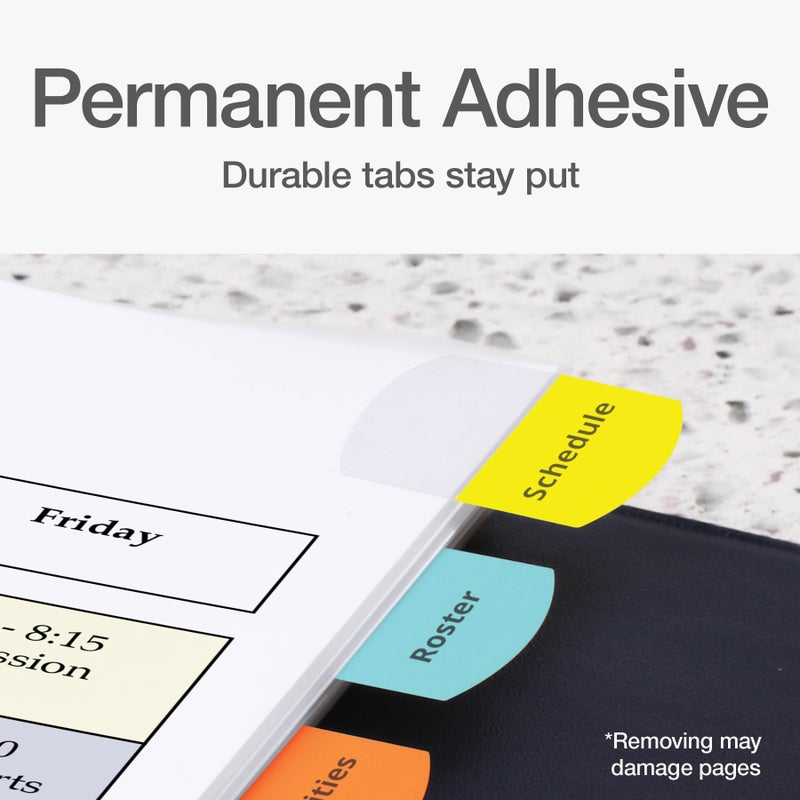 Redi-Tag Laser Printable Tabs  Permanent Index Tabs  Customizable Adhesive Labels  5 Assorted Colors: Yellow  Red  Blue  Green  Orange  1.125"" x 1.25""  375 Per Pack (B39020) - Image 4